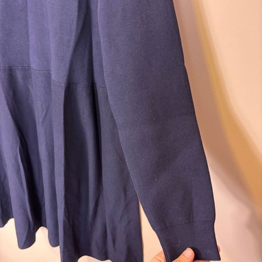 Boden Navy Blue Henley Button Long Sleeve Wool Sweater Dress US 10 - Picture 8 of 10